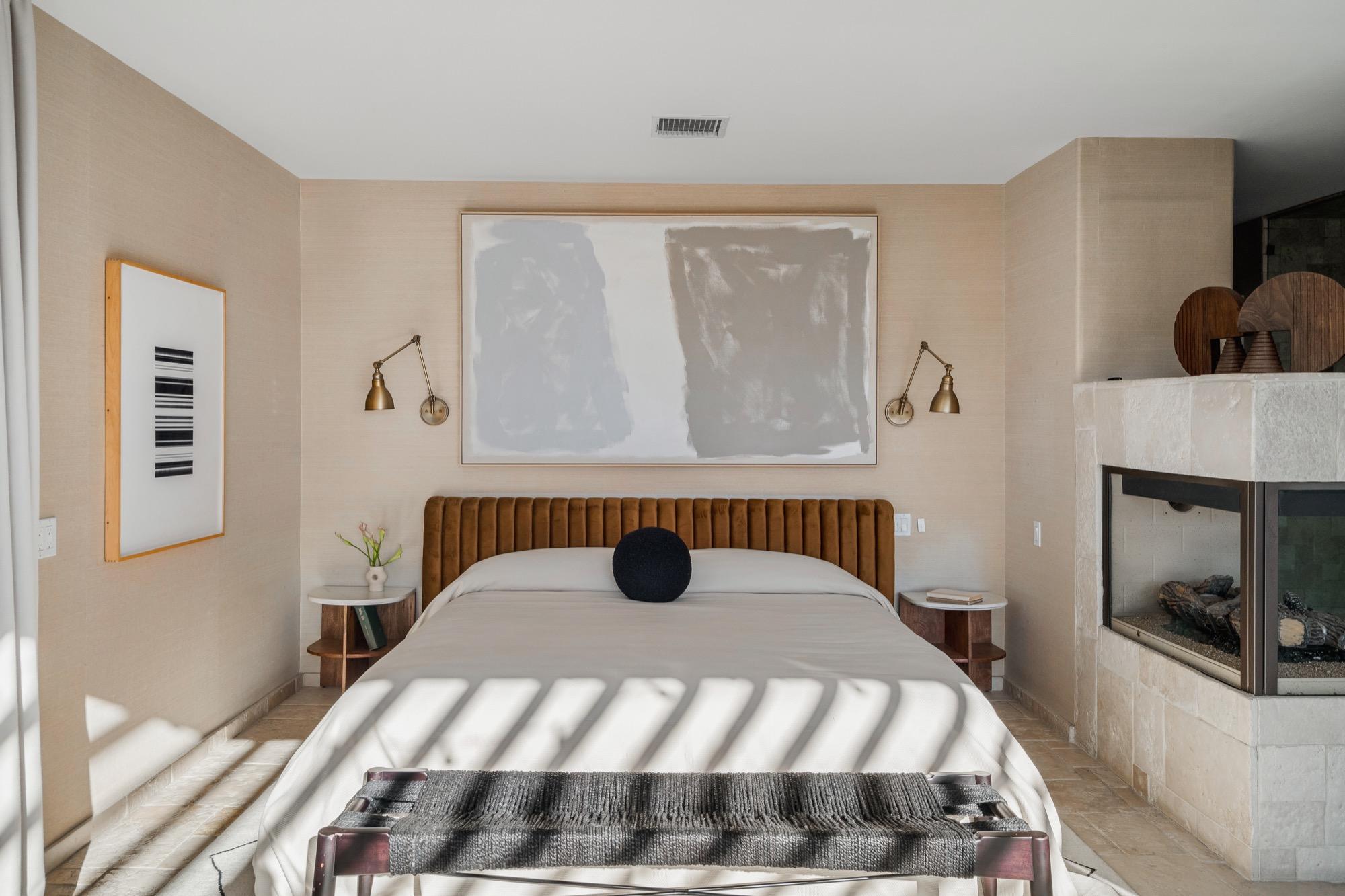 Warm bedroom interior